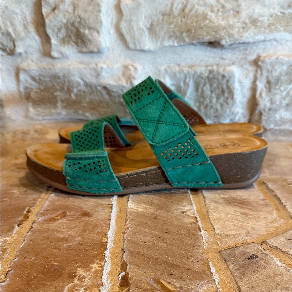 White Mountain Teal Slide Sandals - Picture 3 of 5